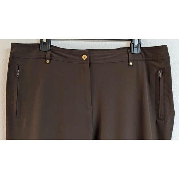 Women's CHICO'S ZENERGY Brown Poly/Spandex Athletic Casual Pants 2 Short 10/12 - Picture 2 of 11